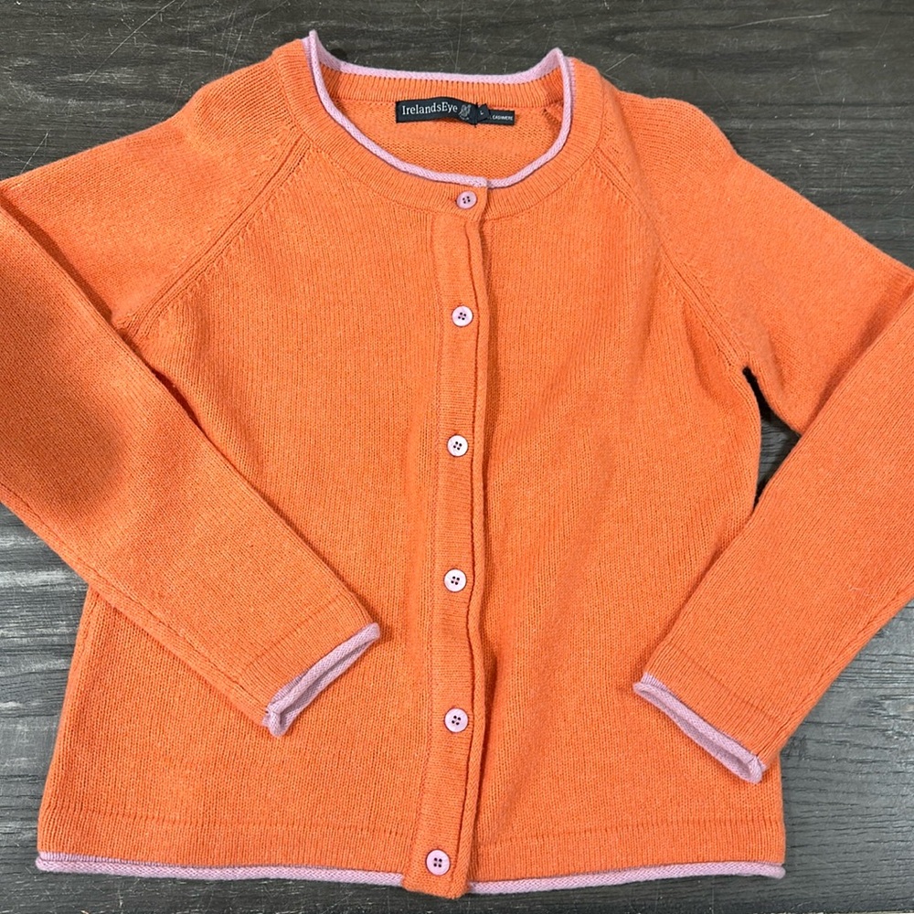 Wool/cashmere blend button down cardigan.